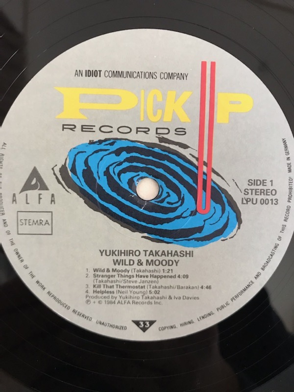 レア独オリジ YUKIHIRO TAKAHASHI-高橋幸宏/WILD & MOODY の入札履歴