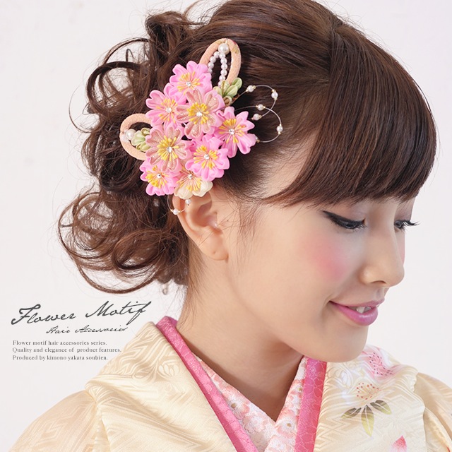 パール かんざし 賑やかなお花 華やか 可愛い 髪飾り ヘアアクセサリー
