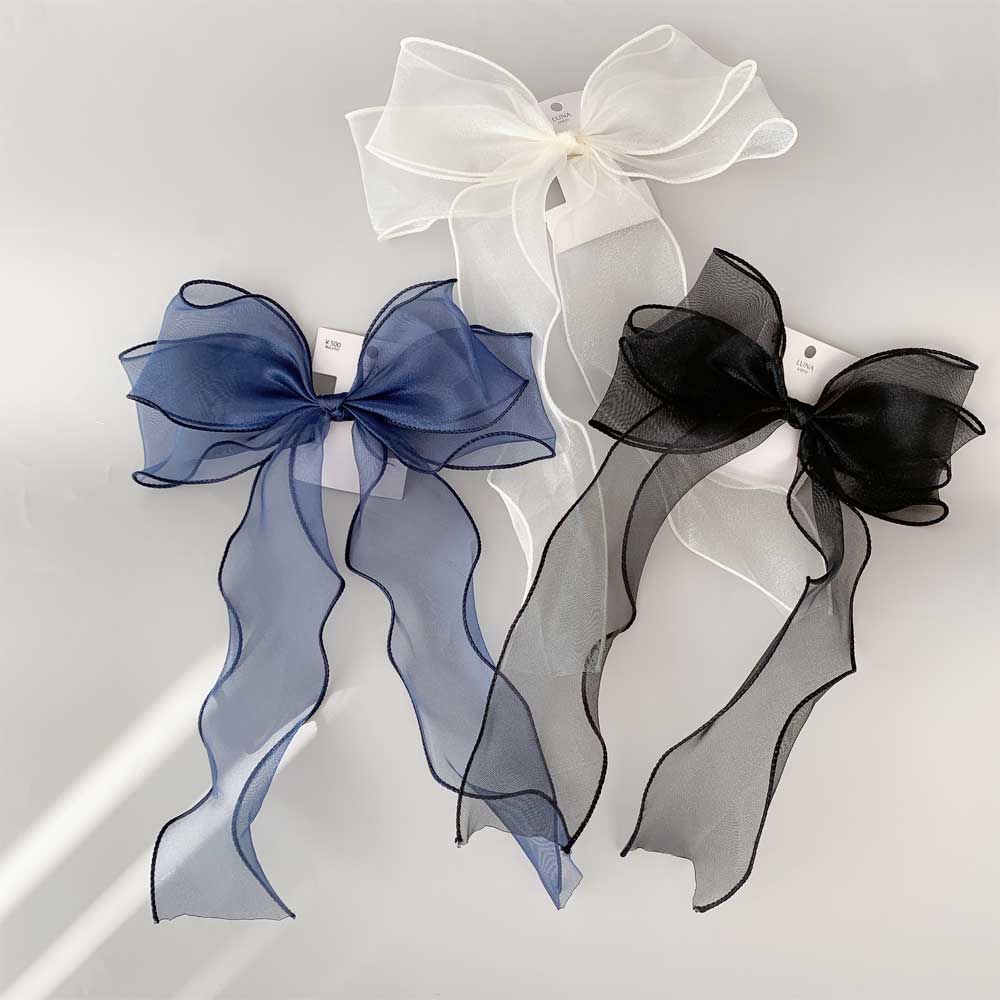riu Ribbon barrette ヘアアクセサリー ブラック - ヘアアクセサリー