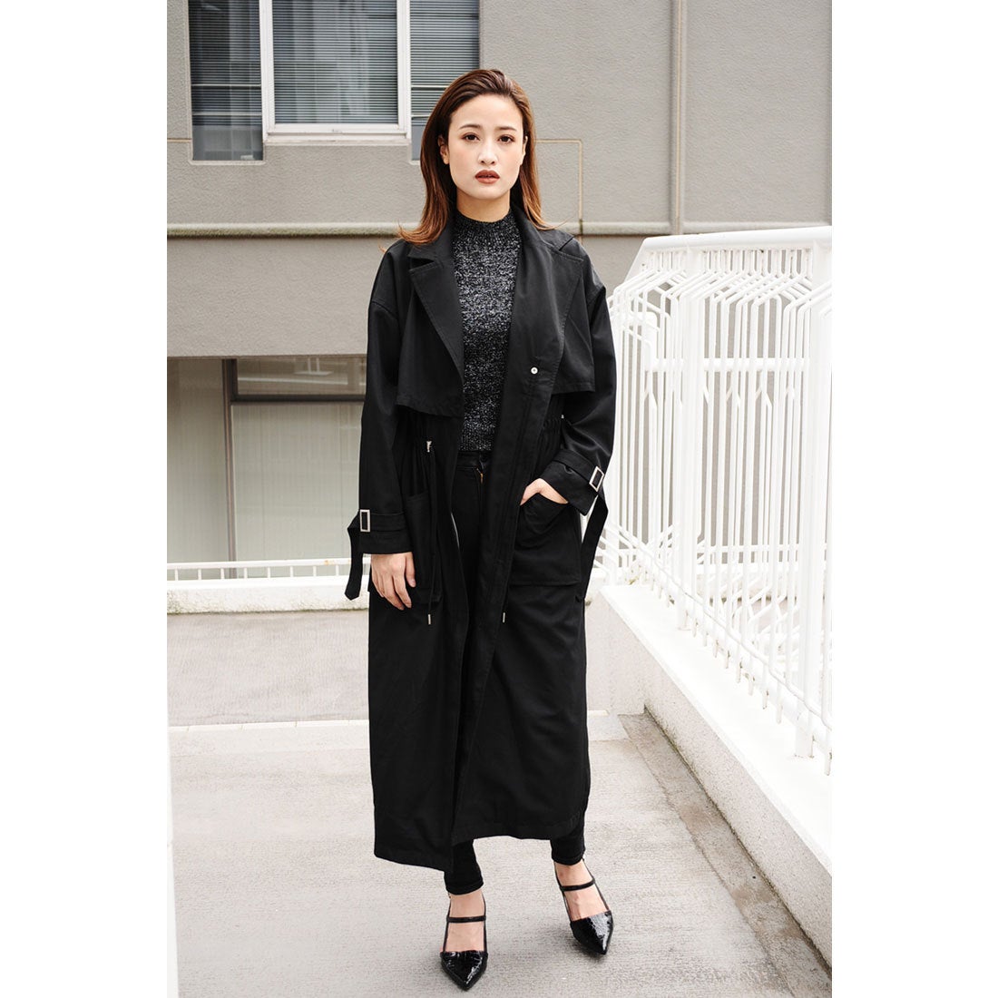 EGOIST スポーティミックストレンチコート ロングコート moussy-
