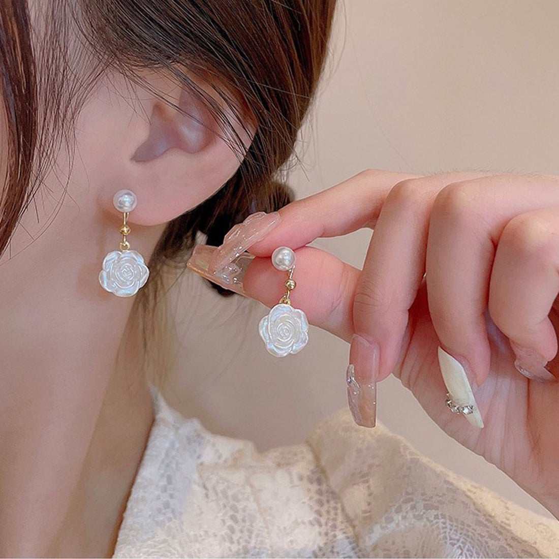 ピアス 新品 パール 韓国 レディース アクセサリー - ピアス(両耳用)