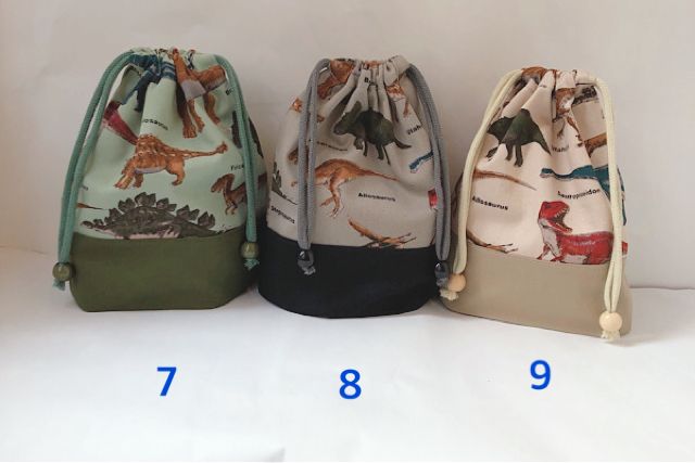 ハンドメイド コップ袋に最適!縦21×横20×マチ10サイズの巾着 男の子柄