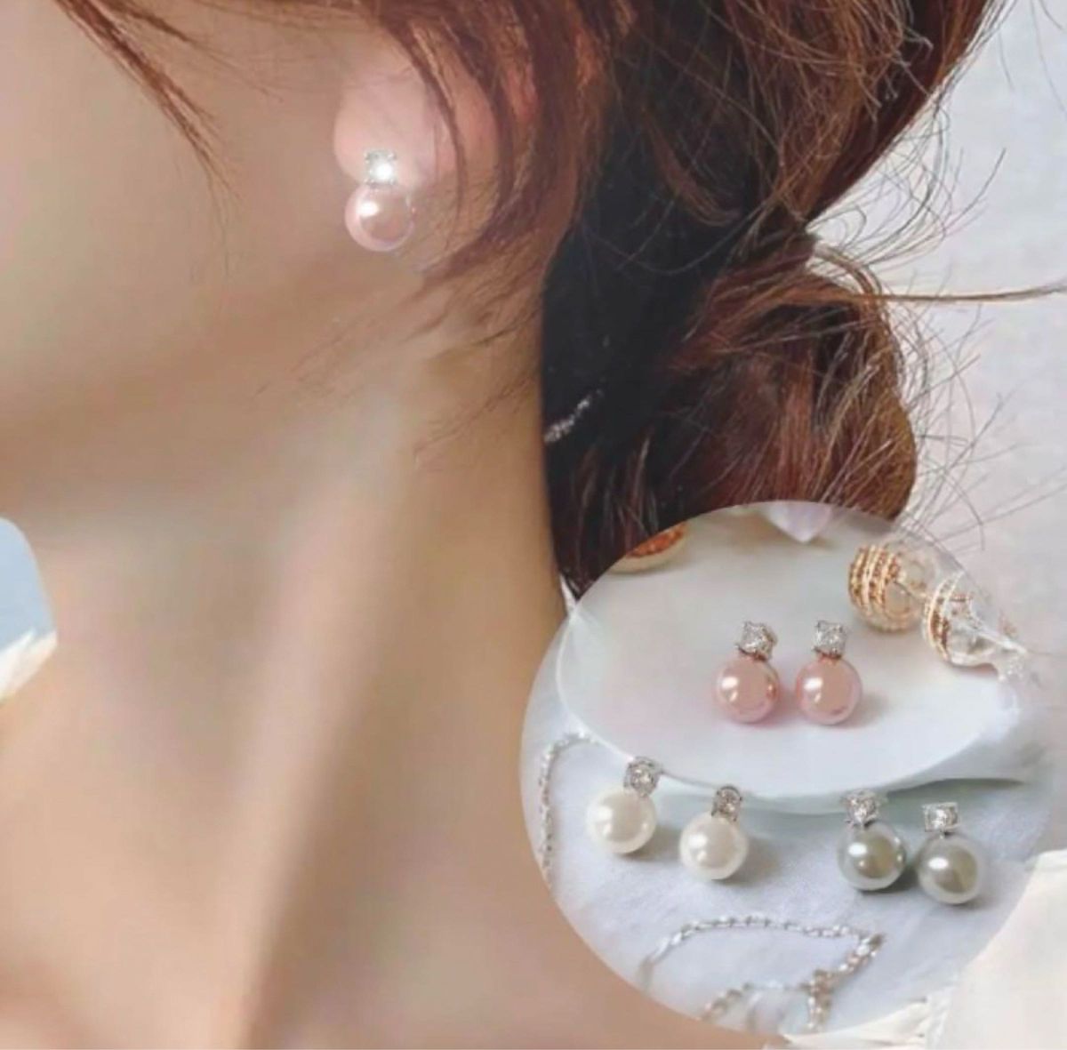 ジルコンが華やか♪２WAYチェーンピアス☆アクセサリー 匿名発送