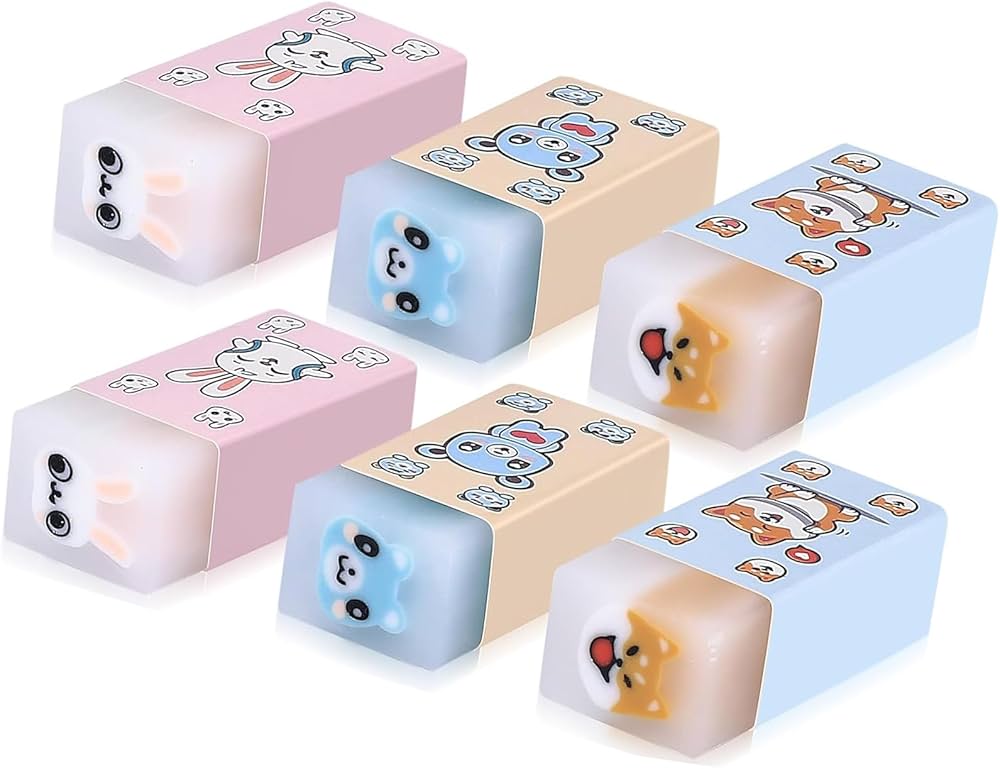 Amazon | YIBOOOM 消しゴム6個セット 消しゴム かわいい スティック