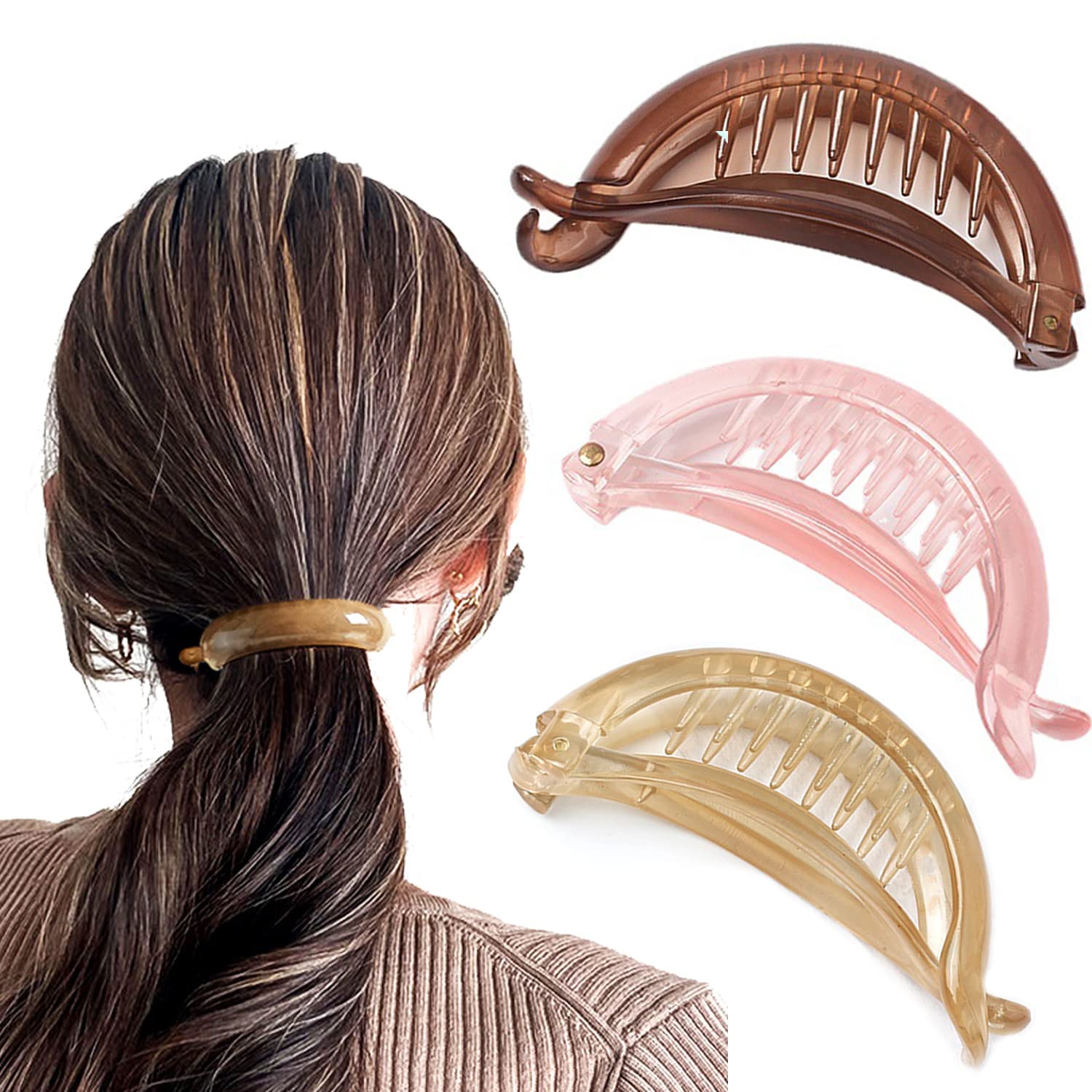 バナナクリップ マット ネイビー バレッタ ヘアクリップ 韓国 かわいい