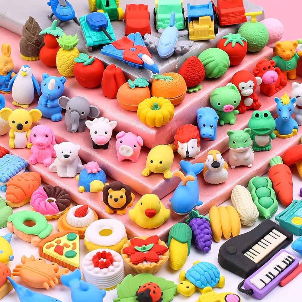Amazon | 100PCS 子供用消しゴムかわいい 動物 鉛筆消しゴム ミニ