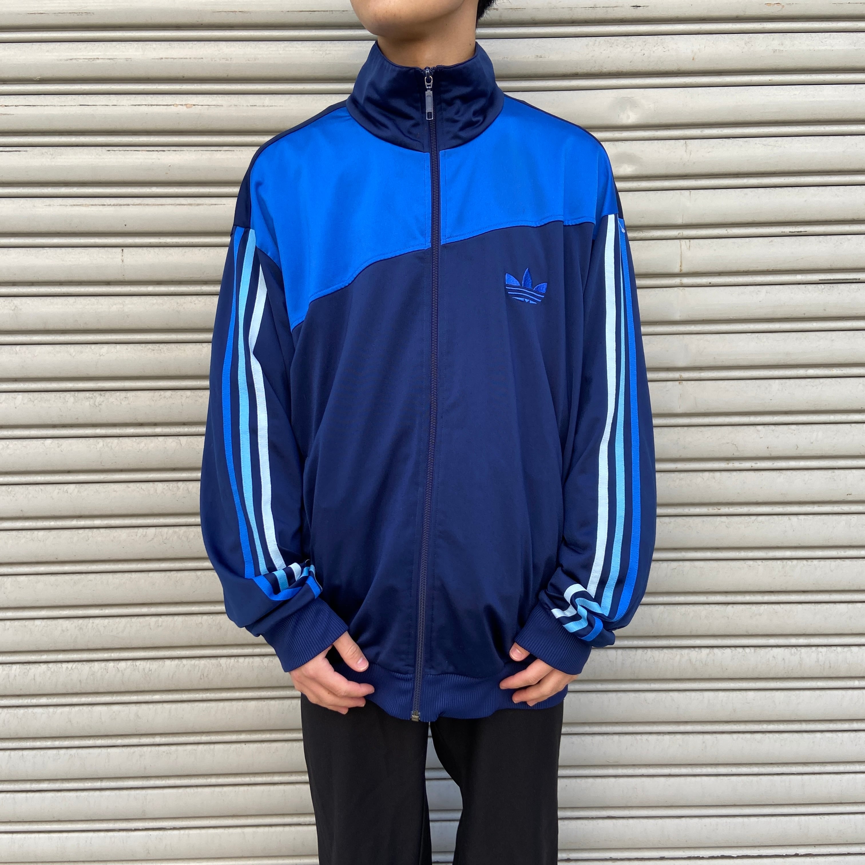 希少、美品、デサント製】アディダス トラックジャケット 青ジャージ