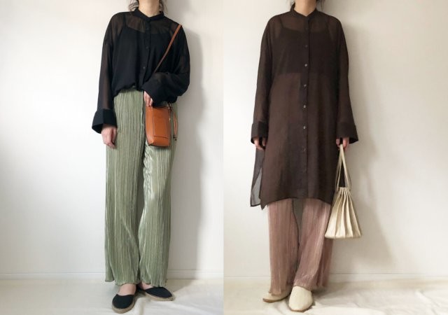 GU ランダムプリーツドローストリングパンツ M - パンツ