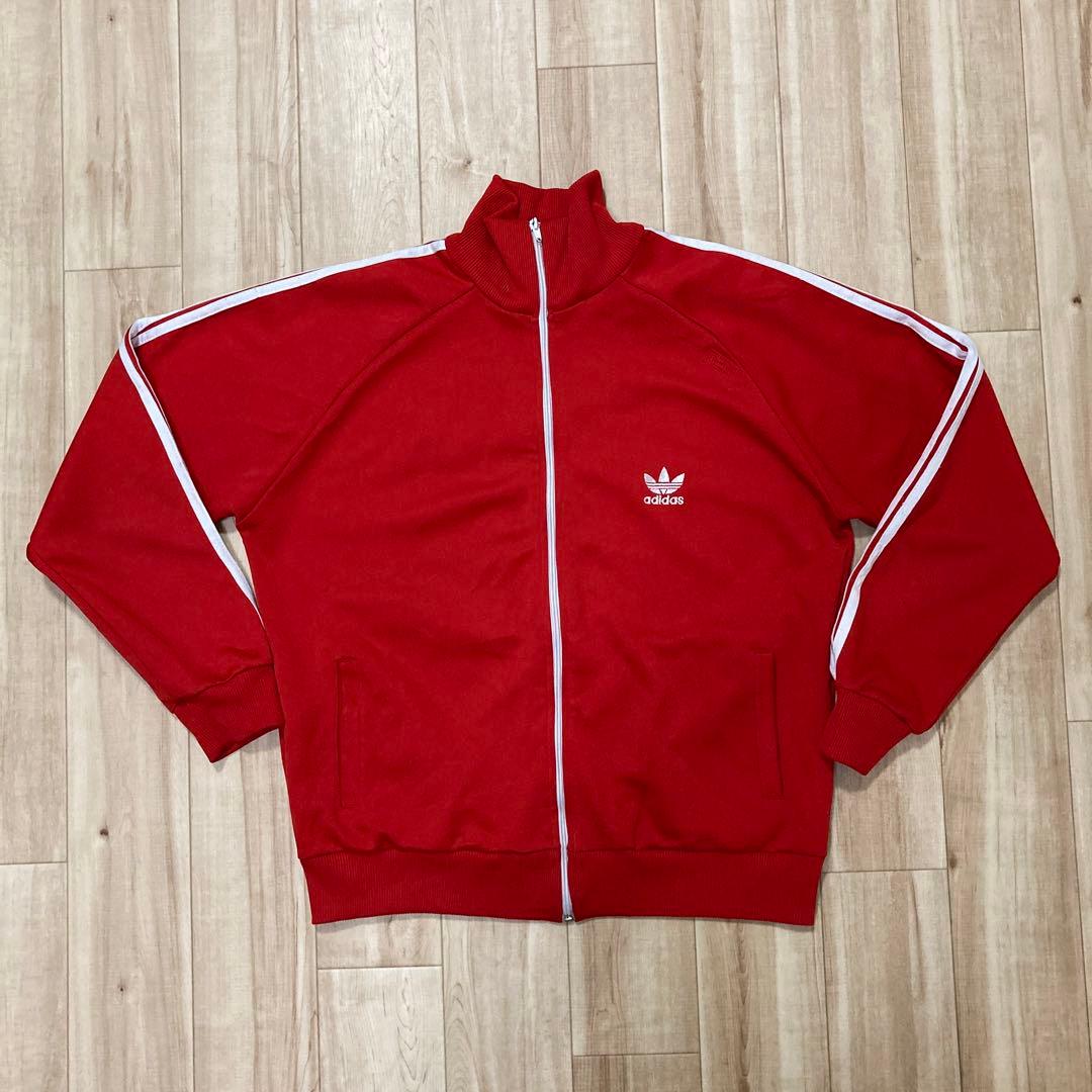 1 adidas アディダス 激レア トラックジャケット ビンテージ 赤 L-
