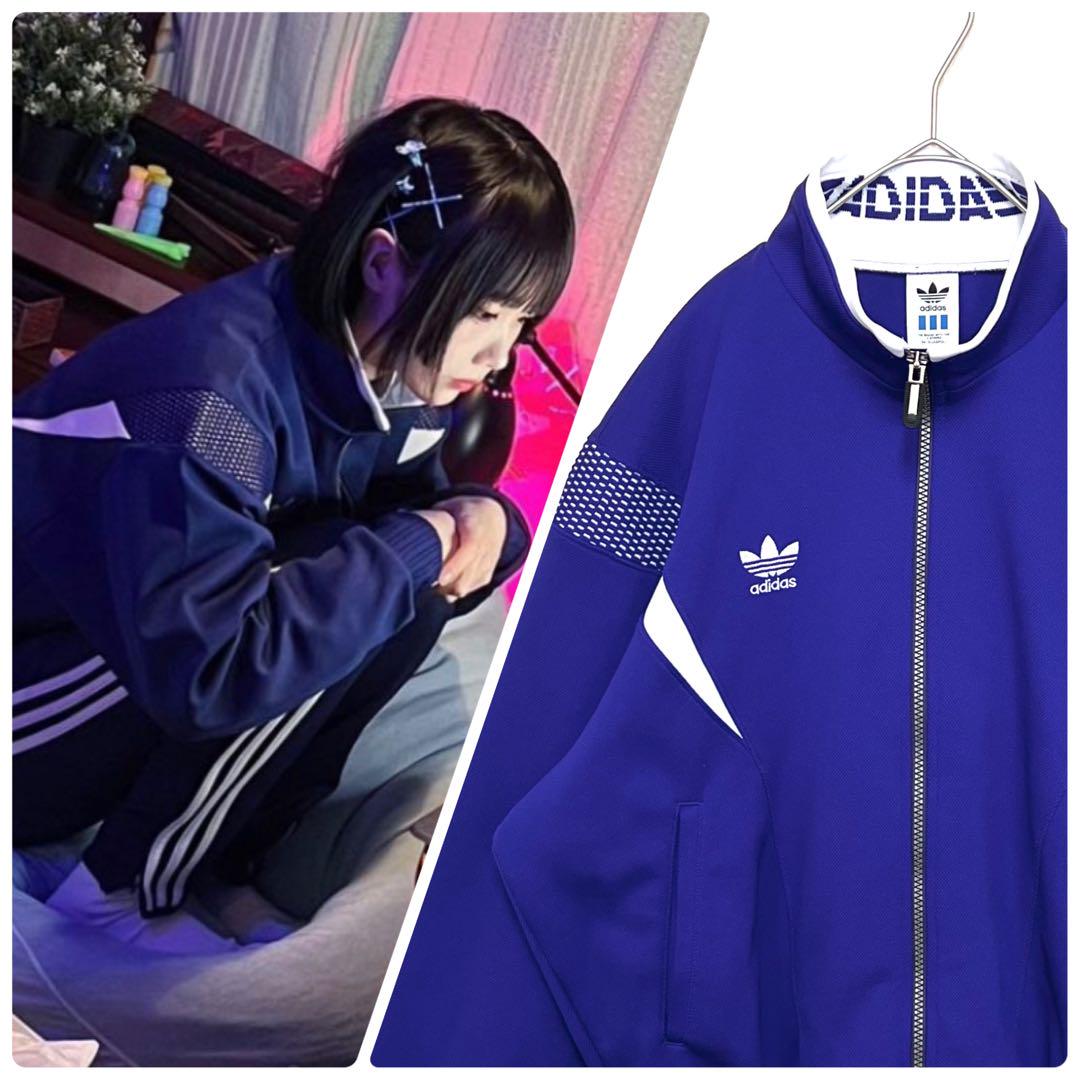 2【あのちゃん着用‼️】90sデサント adidas ジャージ L 刺繍ロゴ 古着-