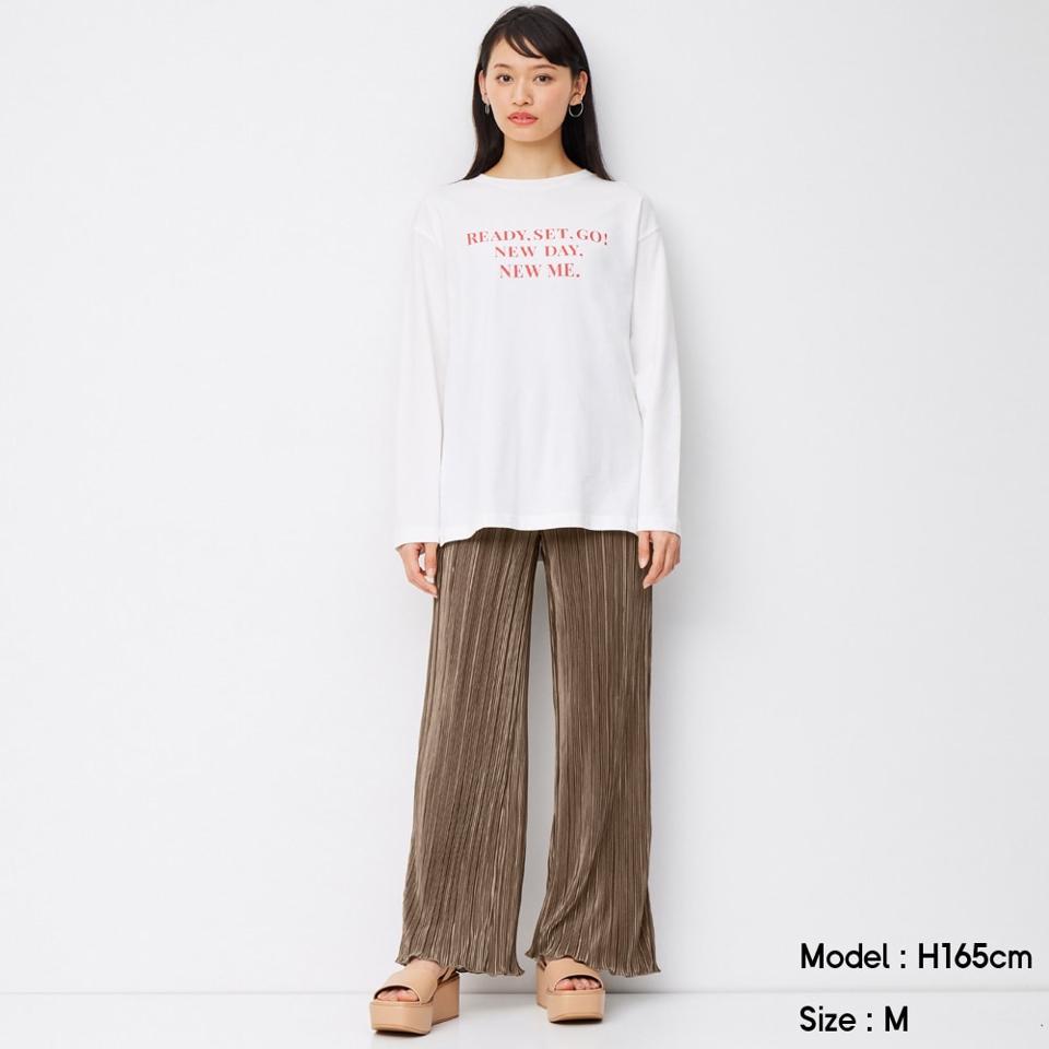 GU ランダムプリーツドローストリングパンツ M - パンツ