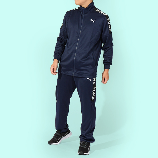 30%off プーマ メンズ ジャージ 上下セット PUMA ニットジャケット ニットパンツ テープ ロゴ セットアップ 上下組 トレーニング ウェア 523551 523552