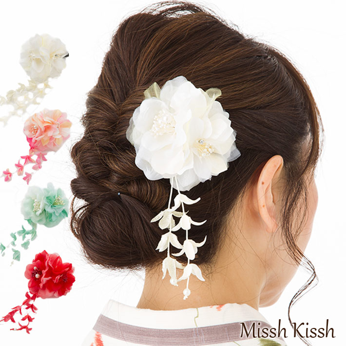 かんざし／パールのお花 華やか 可憐 可愛い 髪飾り ヘアアクセサリー