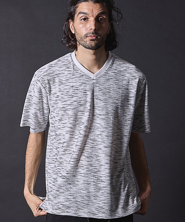スラブ杢リップルVネックTシャツ｜メンズファッション通販 MEN'S BIGI ONLINE STORE (メンズビギ オンラインストア)