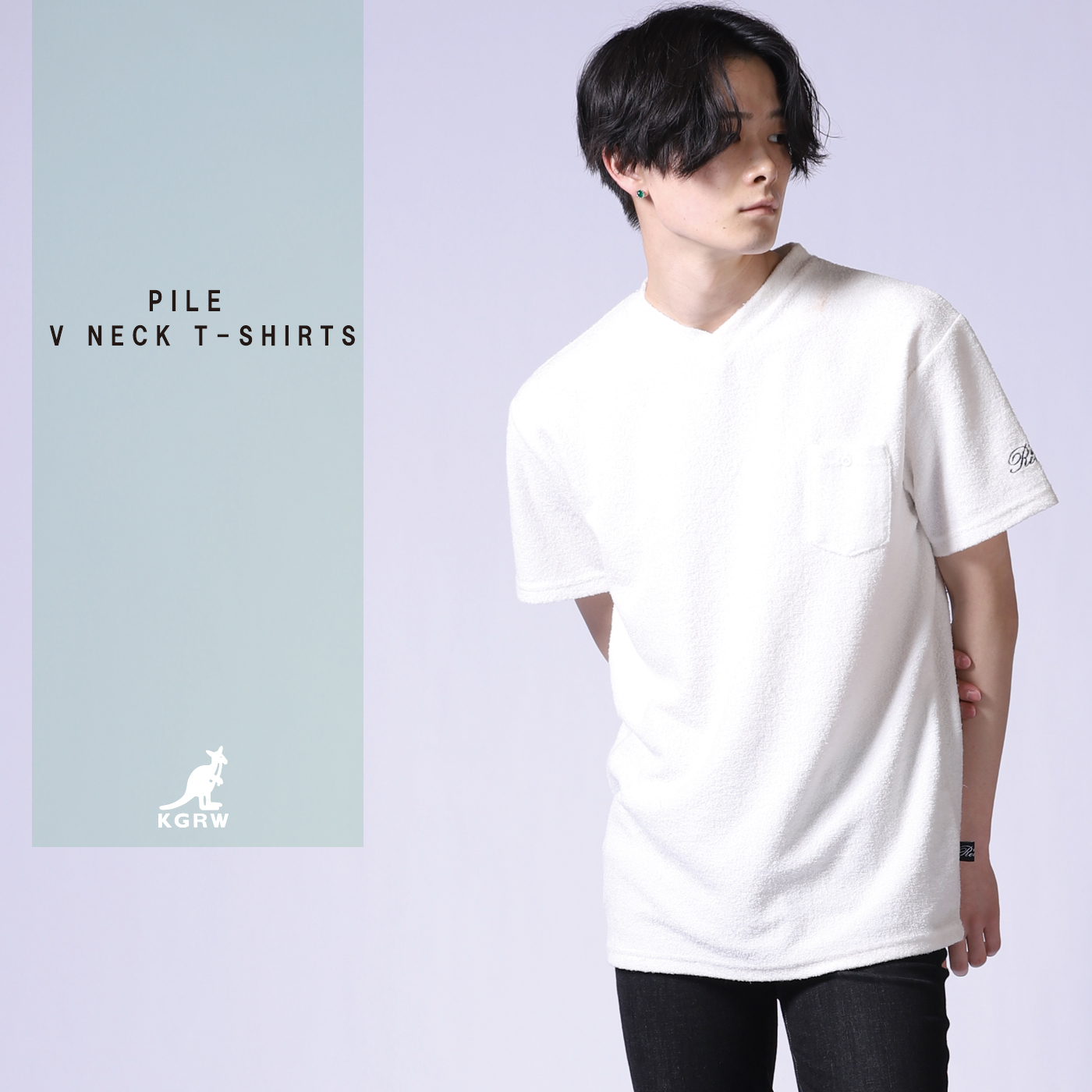Vネック Tシャツ - Tシャツ