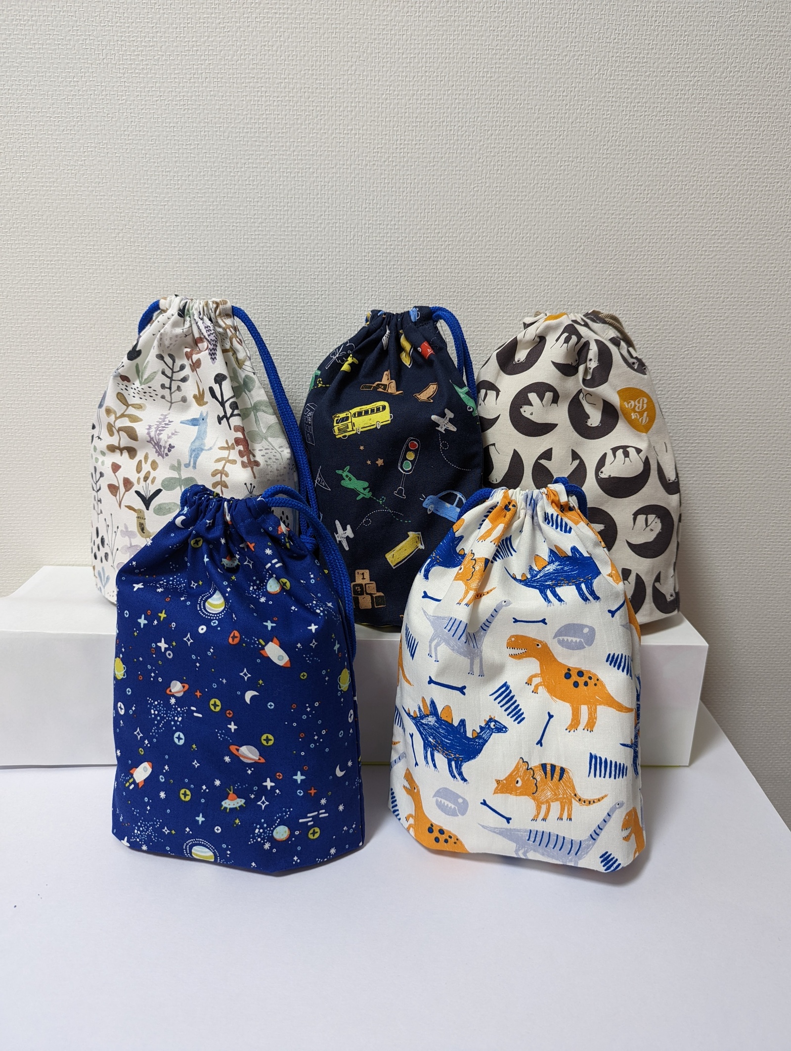 ハンドメイド*巾着*コップ袋*飛行機 - 手提げ・レッスンバッグ