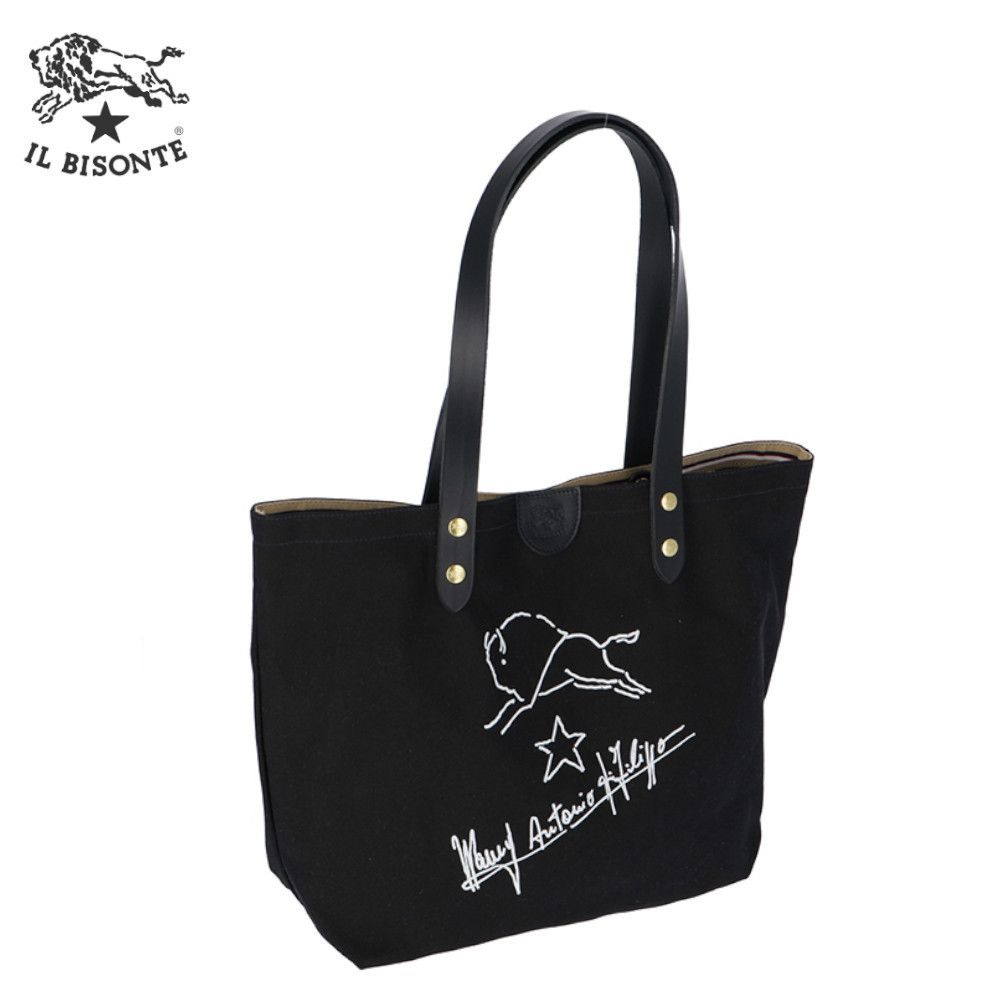 ☆IL BISONTE☆ トートバッグ キャンバス 布 NERO/NERO (IL BISONTE