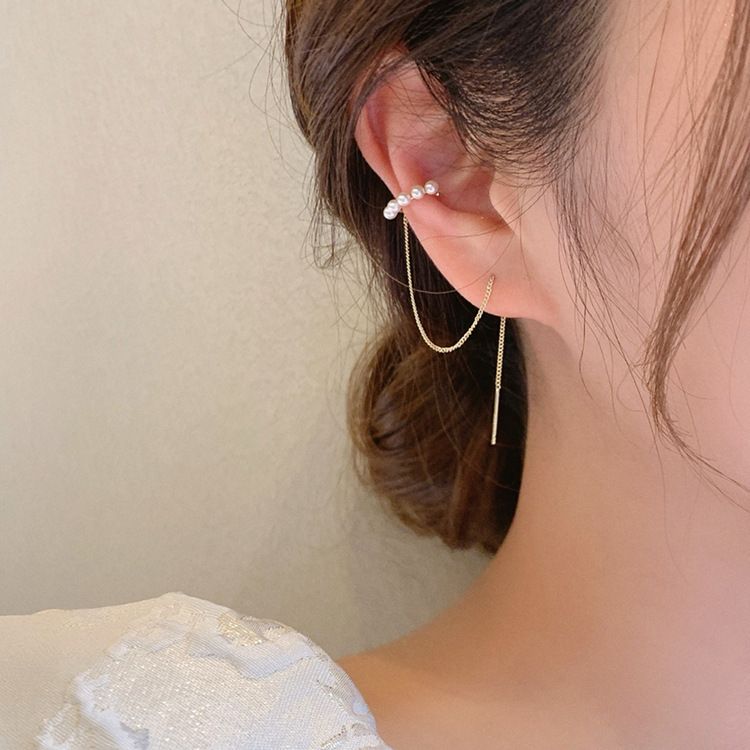 イヤーカフ イヤリング ゴールド アクセサリー パール チェーン
